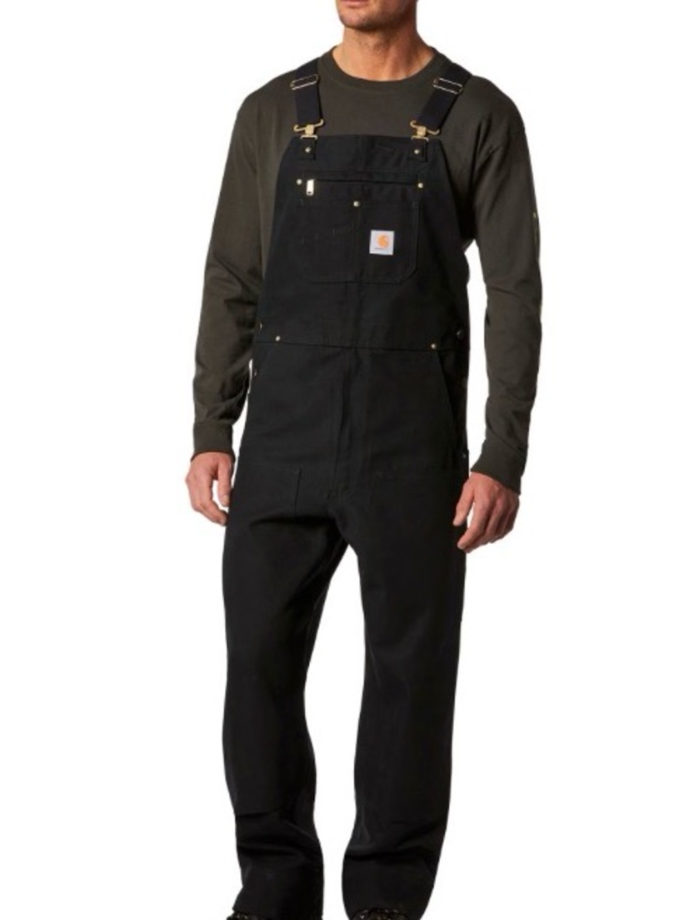 Carhartt R01-M Men's Cargo Bib Overalls Waist 34 Blue